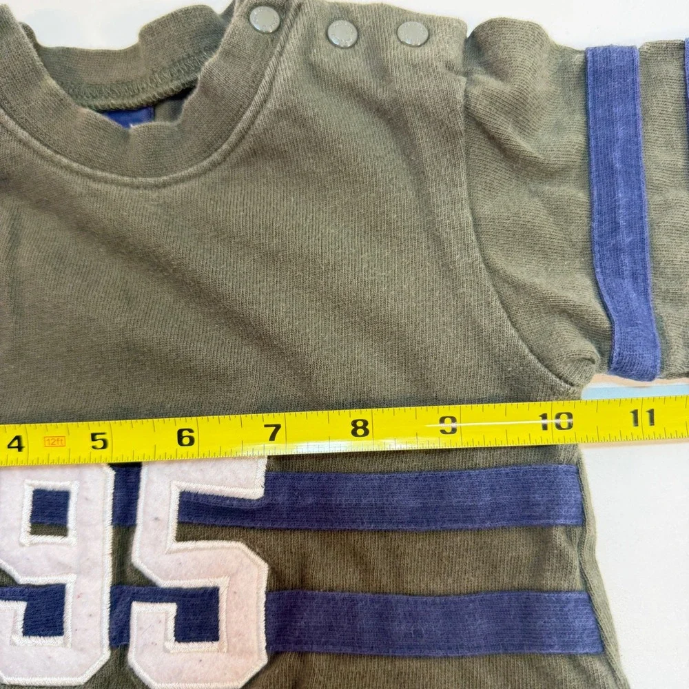 OshKosh B'gosh Baby Boys Football Striped Romper 18 Months One Piece Lot Vintage